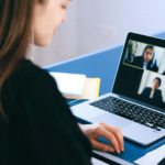 women on a remote team meeting